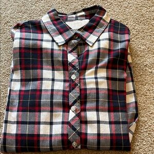 Banana Republic Red and Navy Plaid Shirt